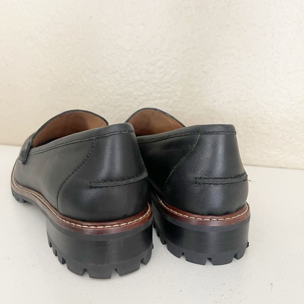 Madewell The Corinne Lugsole Loafers in True Black leather. 10 - Picture 11 of 16
